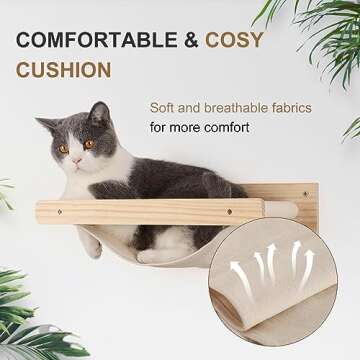 LUCKUP 9 pcs Cat Wall Shelves and Perches-Wall Mounted Cat Wall Furniture Cat Climbing Shelf Natural...