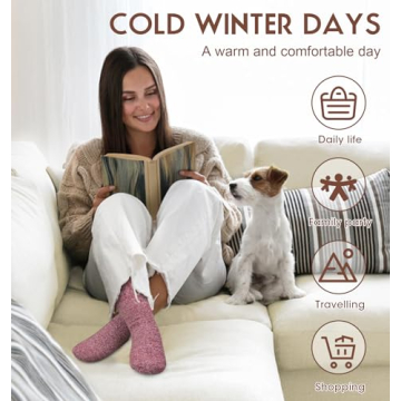 5 Pack Womens Thick Warm Casual Wool Crew Socks