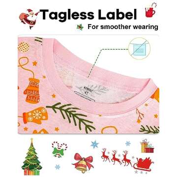 KOBERO Girls Christmas Pajamas Toddler Snowman PJs Kids Xmas Pj Sets 100% Organic Cotton Jammies Chi...