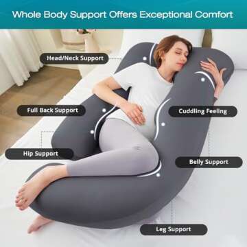 Sasttie Pregnancy Pillows for Sleeping, U Shaped Cooling Full Body Pillow Pregnancy Must Haves, Mate...