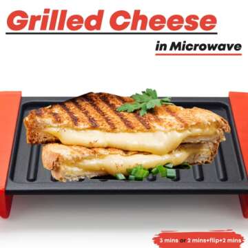 Maconee Microwave Sandwich maker | Microwave Grill Cheese Maker | Microwave Crisper Toaster Cookware...
