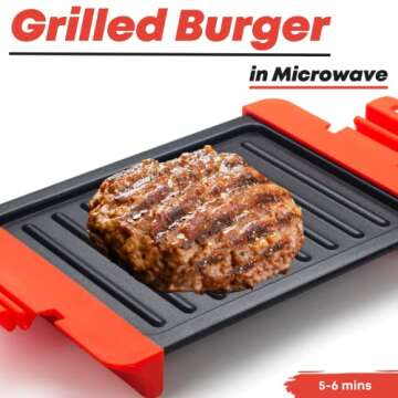 Maconee Microwave Sandwich maker | Microwave Grill Cheese Maker | Microwave Crisper Toaster Cookware | Panini Press | Cooking Fast and Dishwasher Safe Orange