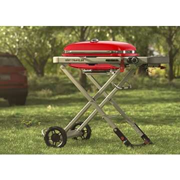 Weber Traveler Portable Gas Grill, Red