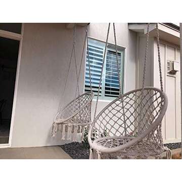 Karriw Cotton Macrame Hammock Chair for Indoor Outdoor