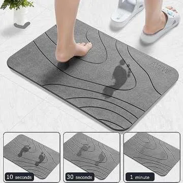 AWW Stone Bath Mat - Stylish Quick Drying and Non-Slip