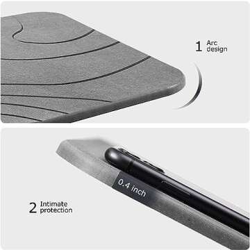 AWW Stone Bath Mat, Non-Slip Diatomaceous Earth Bath Mat, Quick Drying Bath Stone Mat Absorbing, Super Absorbent Stone Bath Mats for Bathroom, Kitchen Counter, Easy to Clean 23.62x15.47, Grey