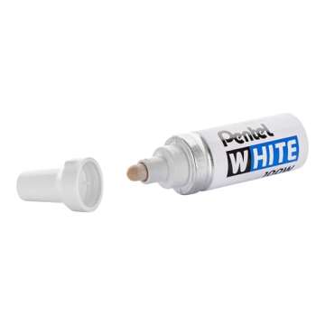 Pentel Permanent Marker, White, Broad Point, 1 Pack (100W)