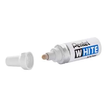Pentel Permanent Marker, White, Broad Point, 1 Pack (100W)