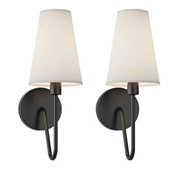 Electro BP Classic Wall Sconce with Linen Shade Set of 2