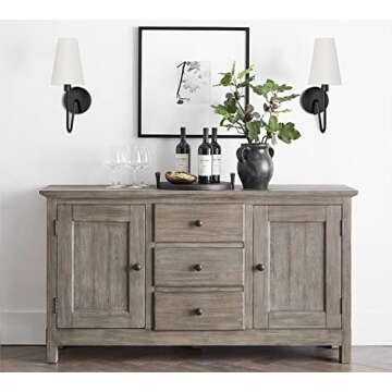 Electro BP Classic Wall Sconce with Linen Shade Set of 2