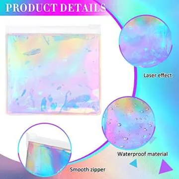 Dunzy Holographic Makeup Bag Set - 20 Pieces of Style and Functionality