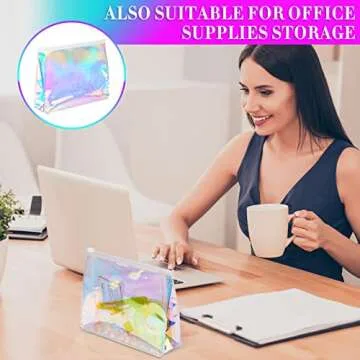 Dunzy Holographic Makeup Bag Set - 20 Pieces of Style and Functionality