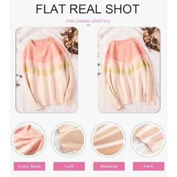 Dokotoo Women's V Stripe Knitted Oversized Sweater