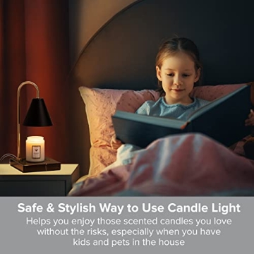 Elegant Black Marble Candle Warmer Lamp with Dimmer