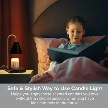 Elegant Black Marble Candle Warmer Lamp with Dimmer