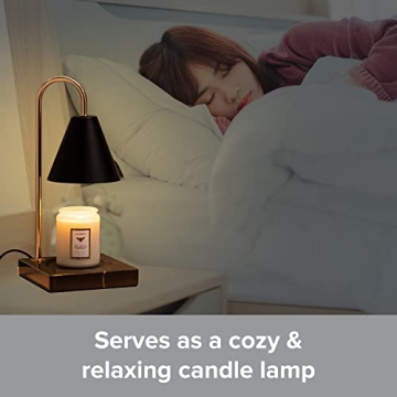 Elegant Black Marble Candle Warmer Lamp with Dimmer