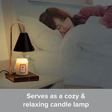 Elegant Black Marble Candle Warmer Lamp with Dimmer