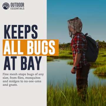 OutdoorEssentials Mosquito Bug Head Net - Face Netting Protection Against Mosquitoes, Gnats, Midges ...