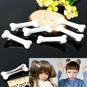 Armear 6 Pcs Dog Bone Hair Clips for Women Girls