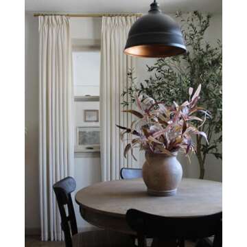 HOMERILLA Pinch Pleated Curtains 102 Inches Long,Linen Blackout Curtains with Blackout Lining Draper...