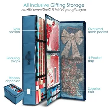 Hearth & Harbor Wrapping Paper Storage Organizer with Wheels
