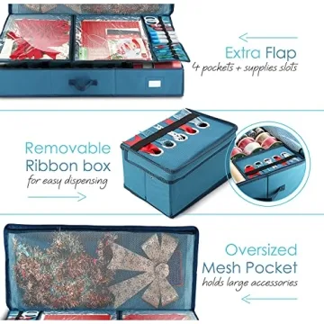 Hearth & Harbor Wrapping Paper Storage Organizer with Wheels