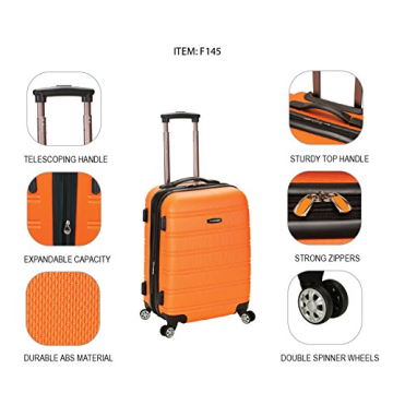 Rockland 20-Inch Hardside Spinner Luggage Lightweight Durable
