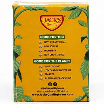 Jack's Organic Chickpeas Garbanzo Beans 13.4 oz. | Packed with Protein and Fiber, Heart Healthy, Low Sodium & Non GMO | (8-PACK)