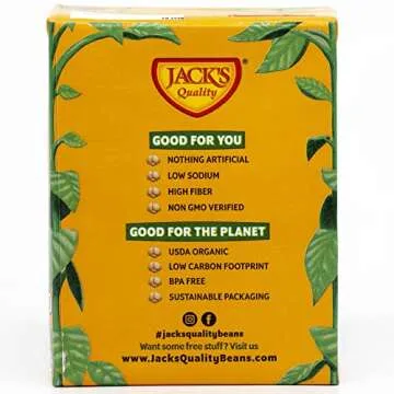 Jack's Organic Chickpeas Garbanzo Beans 13.4 oz. | Packed with Protein and Fiber, Heart Healthy, Low Sodium & Non GMO | (8-PACK)