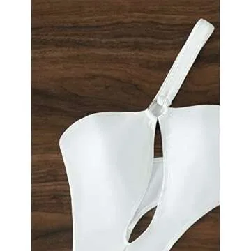 WDIRARA Women's 2 Piece Set Cut Out Fringe Hem Swimwear One Shoulder Onepiece Swimsuit