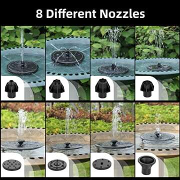 ALUKIKI Solar Powered Fountain 4W Bird Bath Fountains Pump Upgraded Glass Panel Fountains with Color...