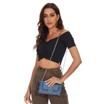 Chic Vulkitty Denim Crossbody Bag for Women