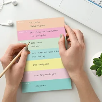 Pastel Colorblock Weekly Planner Notepad for Effortless Planning