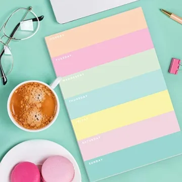 Pastel Colorblock Weekly Planner Notepad for Effortless Planning