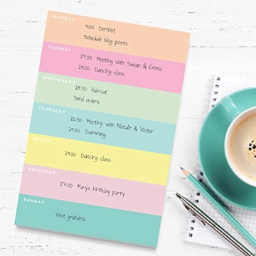 Pastel Colorblock Weekly Planner Notepad for Effortless Planning