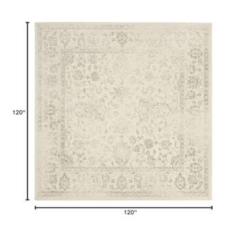 SAFAVIEH Adirondack Collection Area Rug - 10' Square, Ivory & Sage, Oriental Distressed Design, Non-...