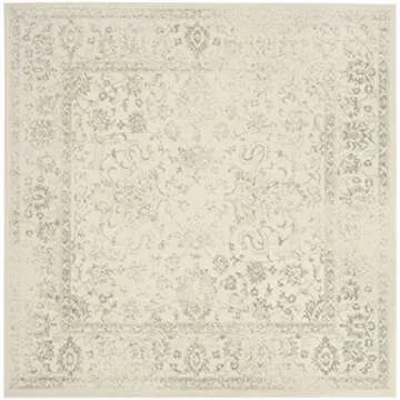 SAFAVIEH Adirondack Collection Area Rug - 10' Square, Ivory & Sage, Oriental Distressed Design, Non-Shedding & Easy Care, Ideal for High Traffic Areas in Living Room, Bedroom (ADR109V)