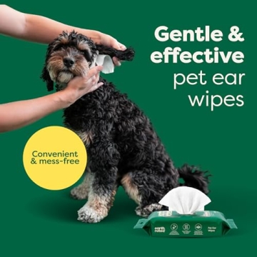 Hypoallergenic Pet Ear Wipes for Dogs & Cats - 60 Count