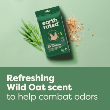 Hypoallergenic Pet Ear Wipes for Dogs & Cats - 60 Count