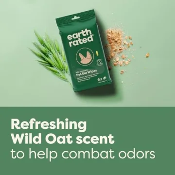 Hypoallergenic Pet Ear Wipes for Dogs & Cats - 60 Count