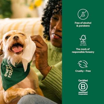 Hypoallergenic Pet Ear Wipes for Dogs & Cats - 60 Count