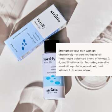 Stratia Fortify - Restorative Facial Oil with Omega Fatty Acids Blend, Nourishing & Non-Greasy for Dry, Combo & Sensitive Skin, 1 Fl Oz