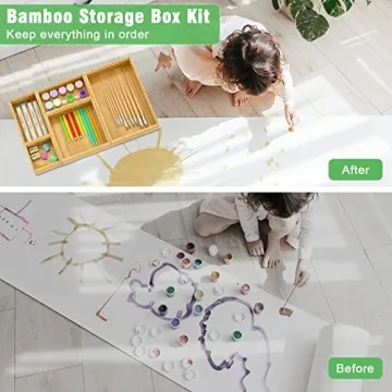 Bamboo Drawer Organizer Set for Stylish Multi-Use Storage