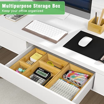 Bamboo Drawer Organizer Set for Stylish Multi-Use Storage