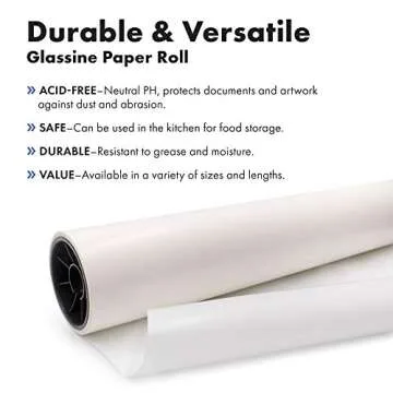 Acid-Free with a Neutral PH | Protects Art & Photographs | Glassine Paper Roll | 48 inches x 150 fee...