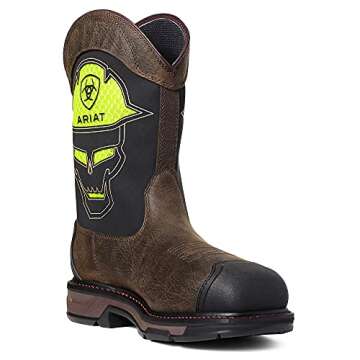 ARIAT BMVY9 Mens WorkHog XT VentTEK Bold Waterproof Carbon Toe Work Boot Iron Coffee/Acid 11 Wide