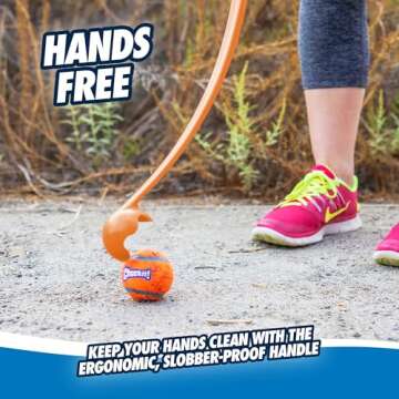 Chuckit! Sport 26L Dog Ball Launcher - Includes a 3-inch Diameter Large Ball for Dogs 60-100 Pounds - Manual Thrower for Tennis Balls With a Slim Ergonomic Handle - 26-inch Length