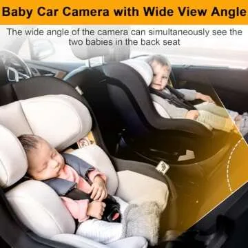Baby Car Camera Backseat Easy: Setup Clear Pictures HD 1080P Day/Night Vision No Delay Keep an Eye for Little One on Driving Long Wire Easy to Hide for Vehicles with QR Code Video to Install Y60