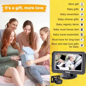Baby Car Camera Backseat Easy: Setup Clear Pictures HD 1080P Day/Night Vision No Delay Keep an Eye for Little One on Driving Long Wire Easy to Hide for Vehicles with QR Code Video to Install Y60