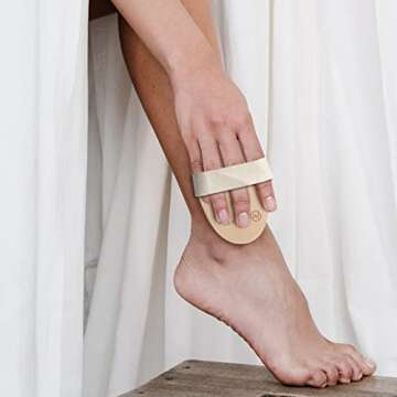 Nevlers Natural Boar Bristle Dry Body Brush Set | Detachable Massage Dry Brushing Body Brush | Long Wooden Handled Exfoliating Body Scrubber, Shower Brush for Body, Dry Brush Face Brush Exfoliator